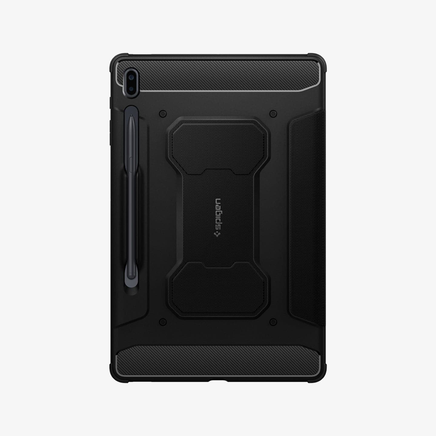 ACS03007 - Galaxy Tab S7 FE Case Rugged Armor Pro in black showing the back