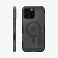 ACS09072 - iPhone 16 Pro Case Tough Armor T AI (MagFit) in Frost Black showing the back and side