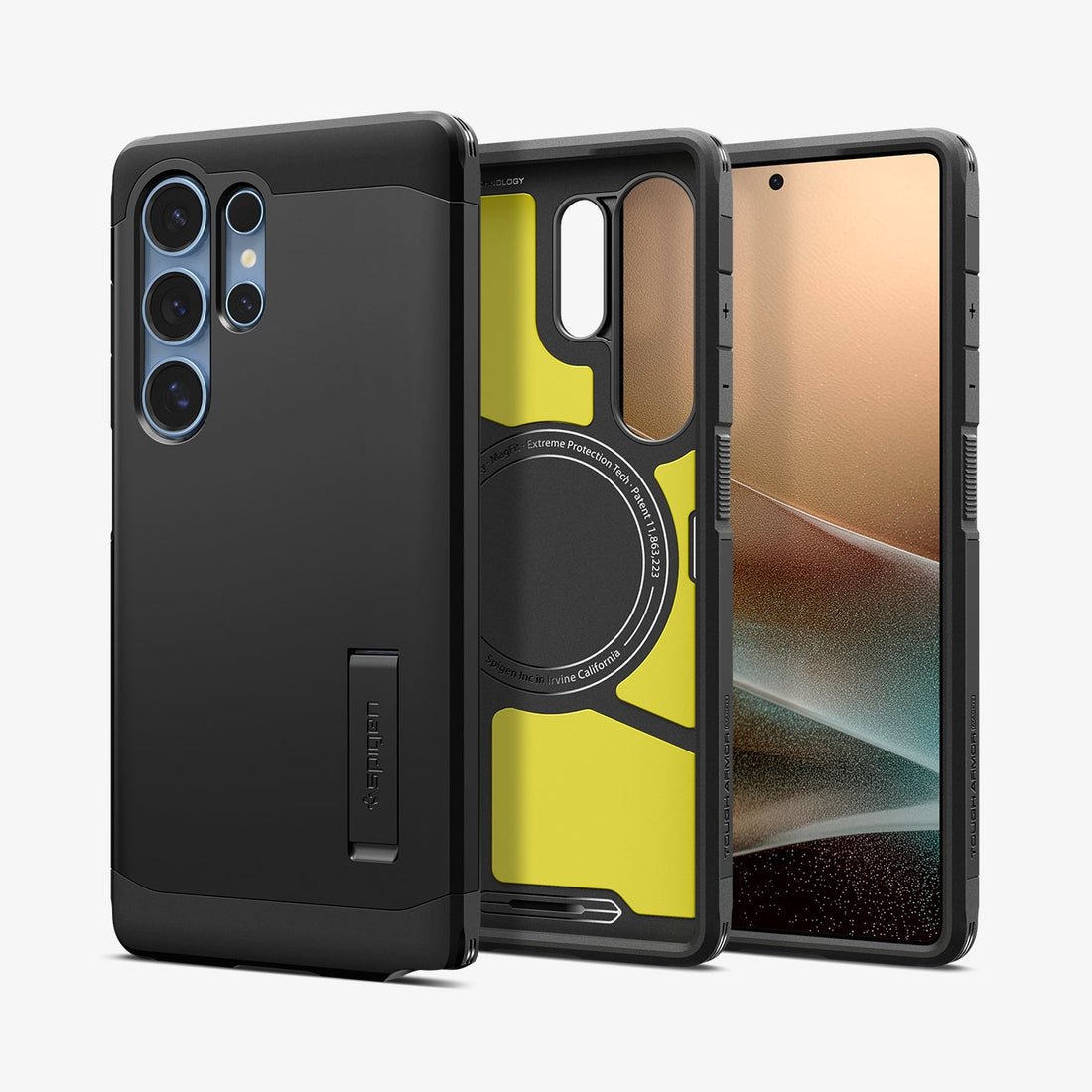 ACS08964 ACS09008- Galaxy S25 Ultra Case Tough Armor AI (MagFit) in Black showing the back