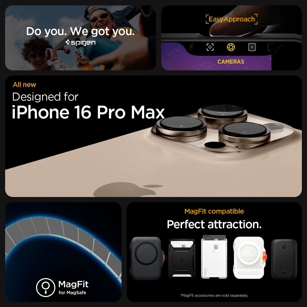 ACS07998 - iPhone 16 Pro Max Case Ultra Hybrid (MagFit) in White do you. we got you. easy approach. all new designed for iPhone 16 pro max. Magfit for magsafe. Magfit compatible. perfect attraction.