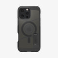 ACS08509 - iPhone 16 Pro Case Tough Armor AI (MagFit) in Frost Black showing the back